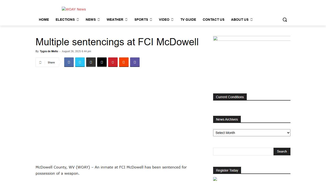 Multiple sentencings at FCI McDowell