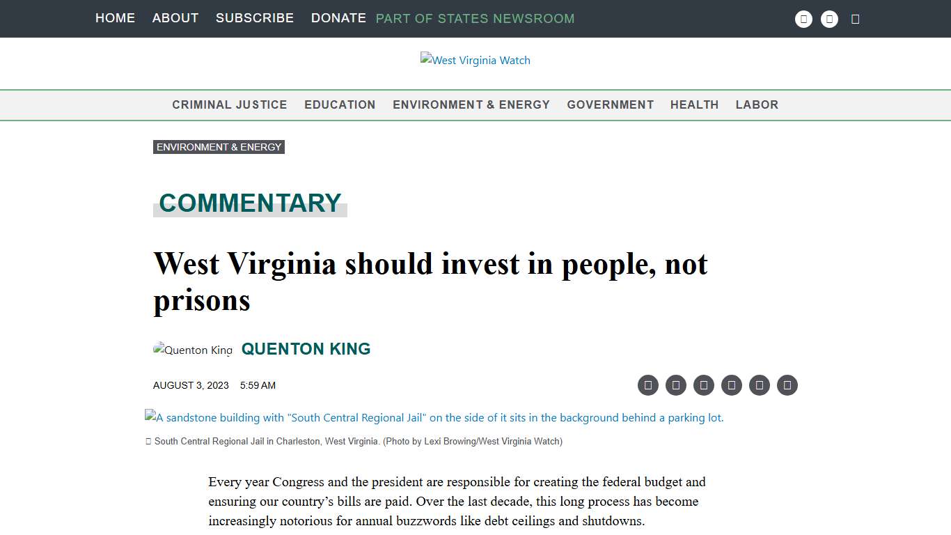 West Virginia should invest in people, not prisons • West Virginia Watch